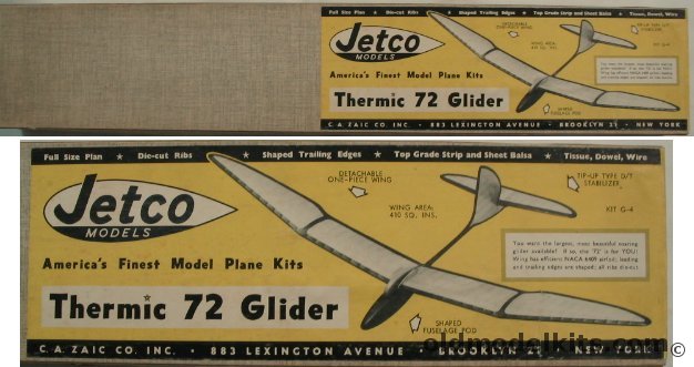 Jetco Thermic 72 Glider - 72 inch Wingspan for RC or Tow Launch, G4 plastic model kit